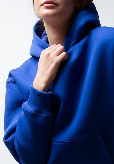 Week women's electric-blue fleeced footer hoodie 241-08-009, фото 2 
