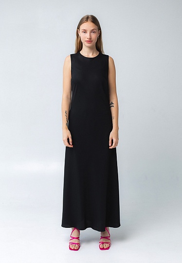 Week women's black tencel maxi dress 242-06-004, фото 1 