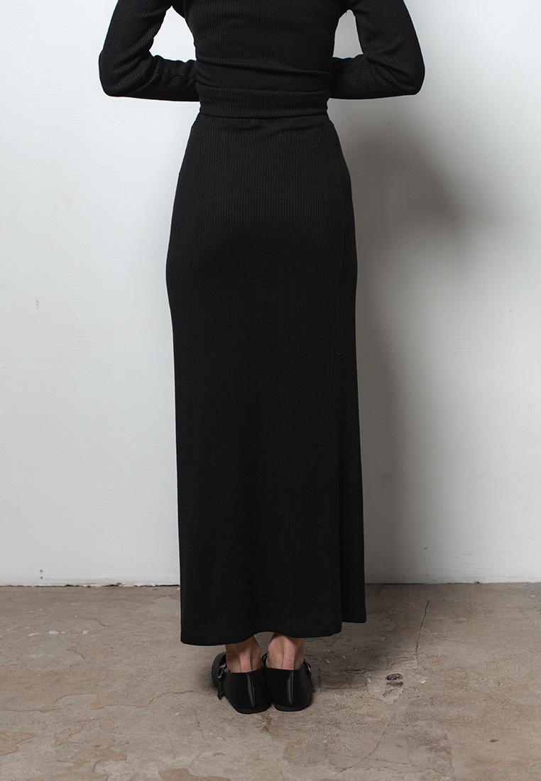Week women's black ribbed knit maxi skirt 233-04-015-1, фото 3