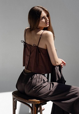 Batiste top in chocolate color 252-08-029-1, фото 1 