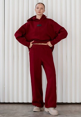 Wine red fleece insulated pants 244-05-001-1, фото 2