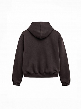 Fleece knit hoodie in chocolate color 254-08-011, фото 2 