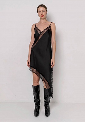 Black lace mini dress 254F-06-012, фото 2