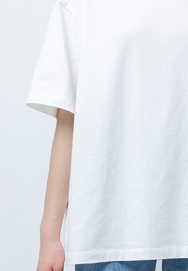 Bulk T-shirt in milky color 252-08-018, фото 2 