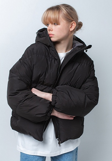 Week women's black zipped puffer jacket 241-02-002, фото 2 