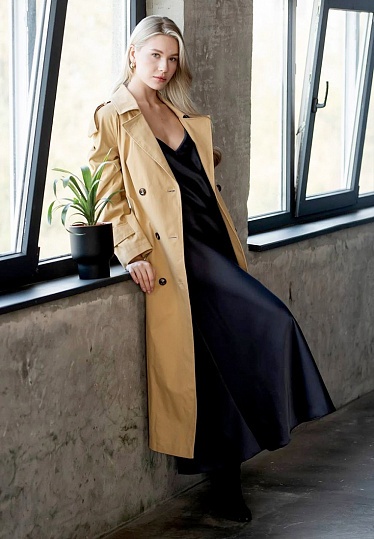 Beige raglan-sleeves oversize trench 243-01-001, фото 1 