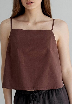 Batiste top in chocolate color 252-08-029-1, фото 2 