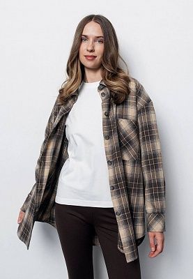 Brown plaid shirt 253-08-009, фото 1 