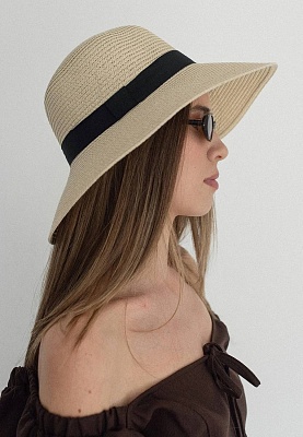 Light-beige slouch hat 252-24-201, фото 2 