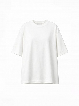 Bulk T-shirt in milky color 252-08-018, фото 1 