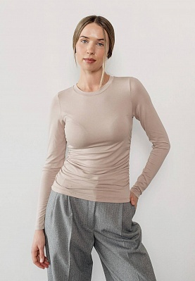 Light-beige thin jersey longsleeve-top 253-08-015-2, фото 1 