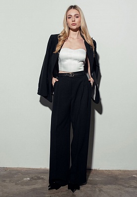 Wide pants in black 251-05-004-1, фото 1 