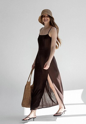 Sun dress in chocolate color 252-06-004, фото 1 