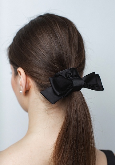 Week women's black silk elasted bow 241-25-006, фото 1 