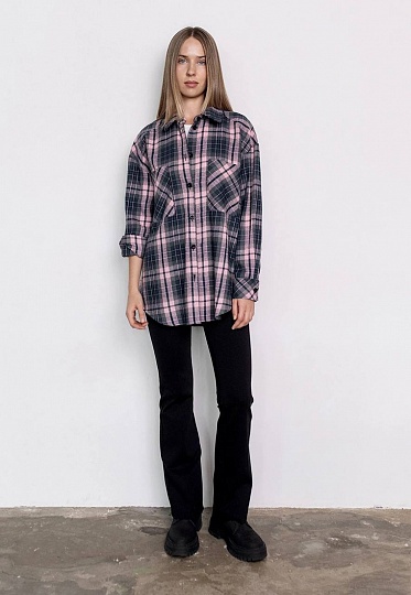 Pink plaid shirt 253-08-009-4, фото 2 