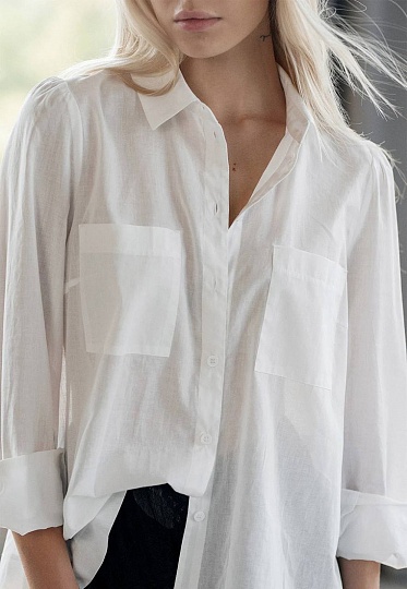 Batiste shirt-blouse in milky color 253-08-008, фото 2 