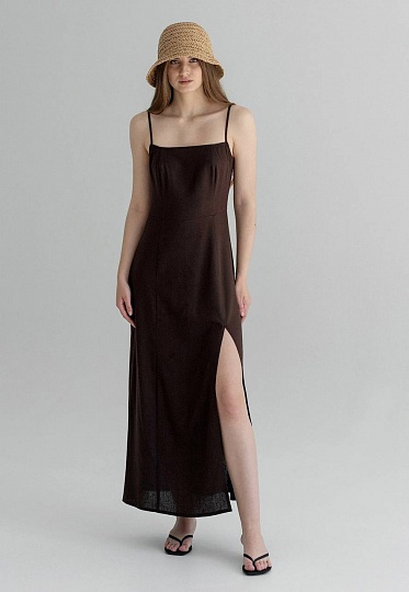 Sun dress in chocolate color 252-06-004, фото 2 