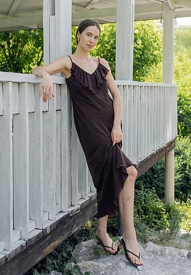 Chiffon ruffle dress 252-06-024, фото 2 