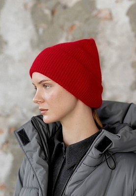 Cherry angora knit beanie 244-24-494, фото 2 