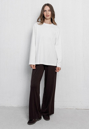 Long-sleeve T-shirt in milky color 253-08-022, фото 2 