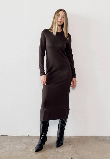 Chocolate jersey sheath dress 254-06-011, фото 2 