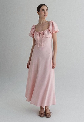 Pink drawstring dress 252-06-005-1, фото 2 
