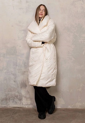 Snaps winter blanket-coat in milky color 254-02-013-2, фото 1