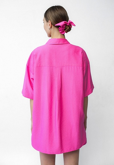 Week women's pink Boho linen hair elastic 240-25-002-3, фото 2 