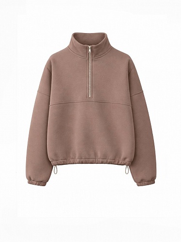 Beige fleece sweatshirt 254-08-008-5, фото 1 
