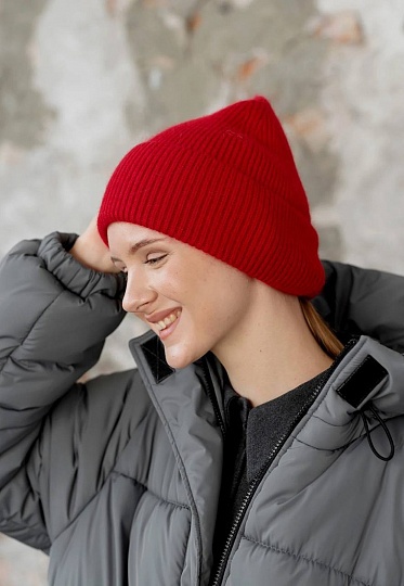 Cherry angora knit beanie 244-24-494, фото 1 