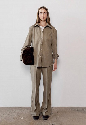 Comfortable warm beige pants in print 254-05-001-1, фото 1 