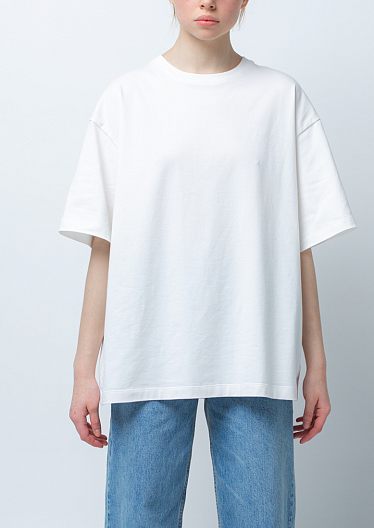 Bulk T-shirt in milky color 252-08-018, фото 1 