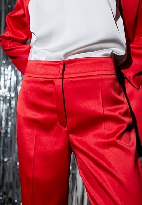 Satin red pants 244F-05-014-2, фото 2 