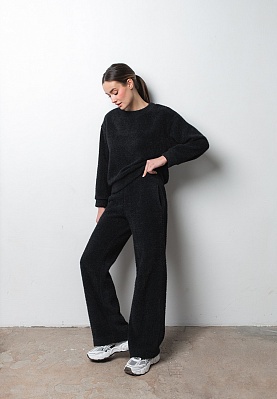 Week women's graphite plush knit pants 241-05-007, фото 1 