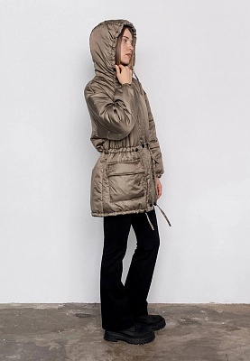 Beige hooded winter jacket 254-02-011-1, фото 2 