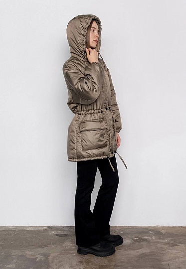Beige hooded winter jacket 254-02-011-1, фото 2 