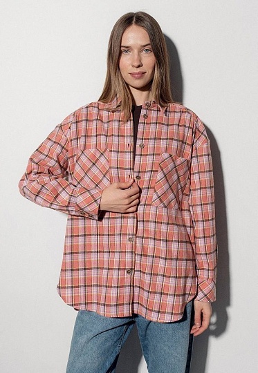 Pink fine plaided shirt 251-08-014-6, фото 2 