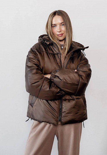 Winter jacket in chocolate color 254-02-005-1, фото 1 