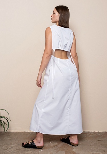 Week women's white cotton cut-out back maxi dress 242-06-026, фото 2 