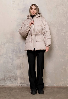 Hooded winter jacket in pearl color 254-02-006-4, фото 1