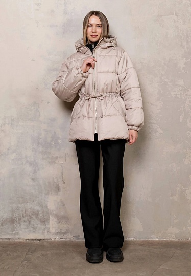 Hooded winter jacket in pearl color 254-02-006-4, фото 1 
