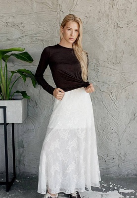 Guipure skirt in milky color 253F-04-002-1, фото 1 
