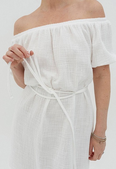 White open-shoulders dress 252-06-023-1, фото 2 