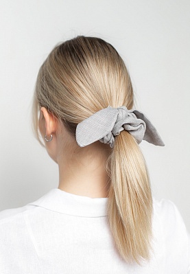 Week women's grey Boho linen hair elastic 240-25-002-6, фото 2 