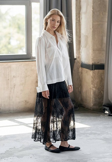 Black guipure skirt 253F-04-002, фото 1 
