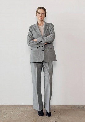 Gray warm jacket in herringbone print 254-03-001-1, фото 2 