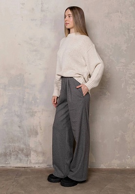 Knitted sweater in milky color 254-22-698, фото 2 