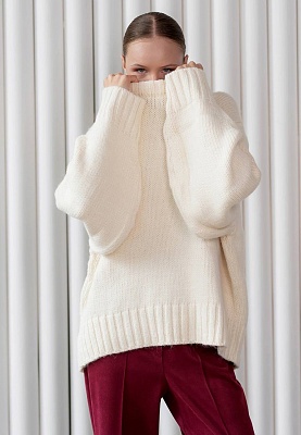 Knitted milky sweater 243-22-698-1, фото 1