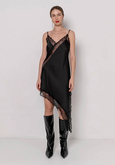 Black lace mini dress 254F-06-012, фото 2 