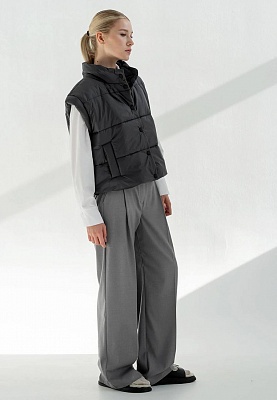 Dark gray short waistcoat 243-03-001-1, фото 2